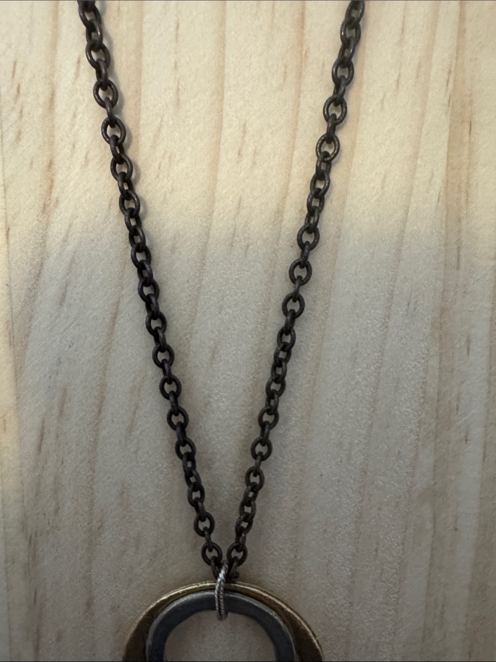 Julio Layered Circle Pendant Necklace in Antiqued Silver - Picture 4 of 6